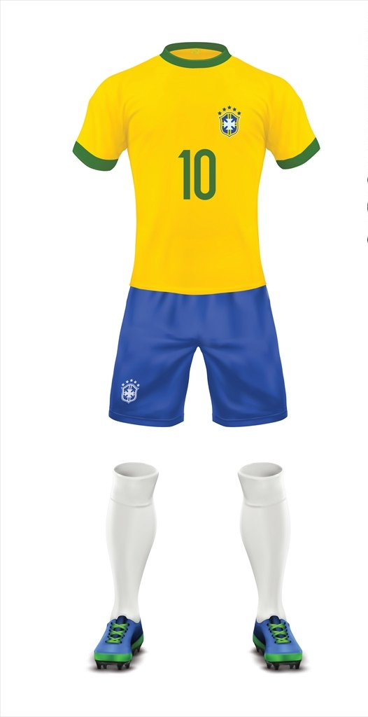 巴西足球队运动服矢量素材