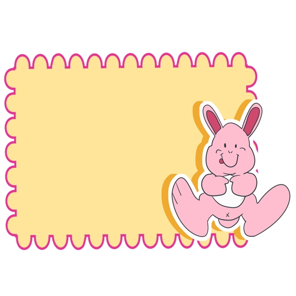 可爱的兔子边框插画
