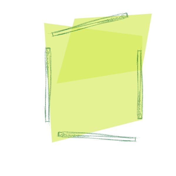 绿色手绘边框几何彩色元素