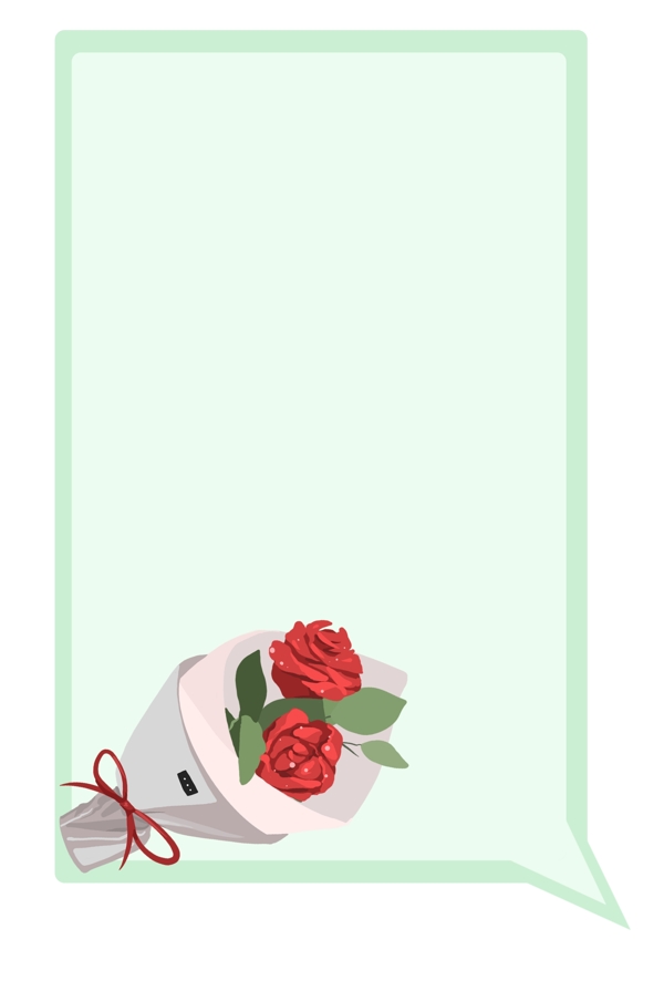 玫瑰花束对话框插画