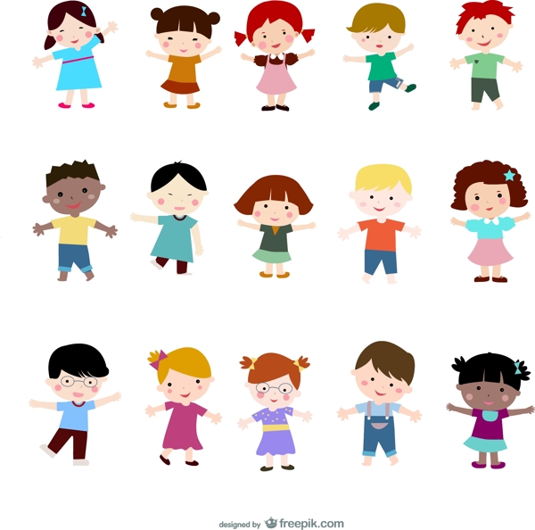 幼稚園孩童矢量人物素材