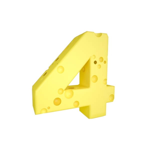 C4D创意奶酪数字4装饰