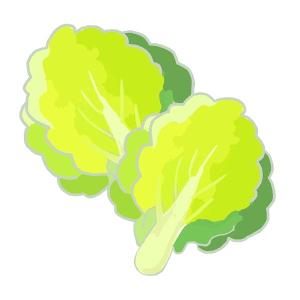 绿色蔬菜的卡通插画