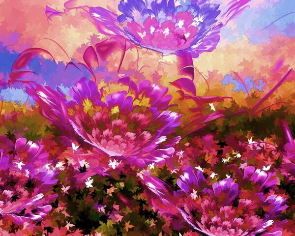 花朵油畫圖片