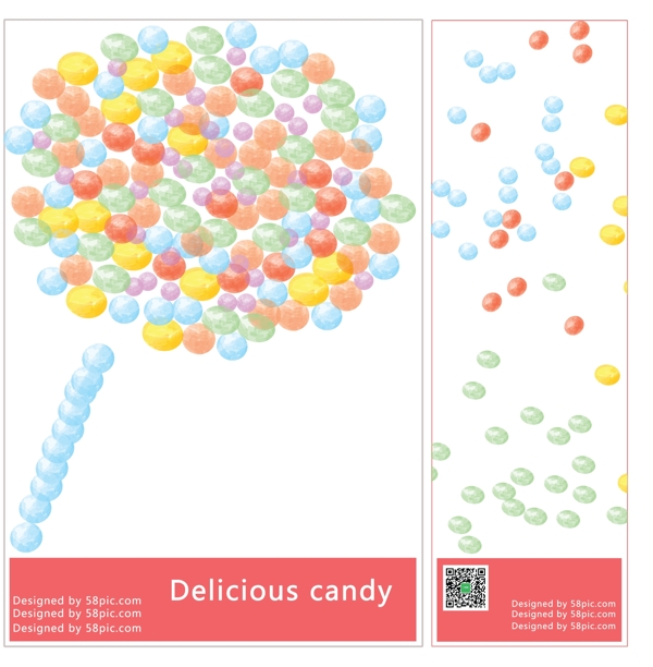 原创插画糖果包装手提袋设计彩色甜蜜糖果