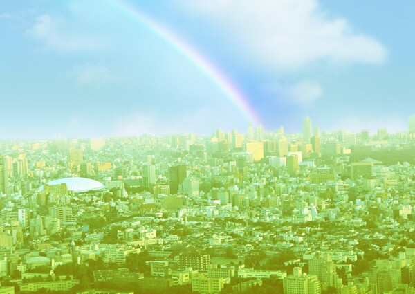 一道彩虹到來新城市