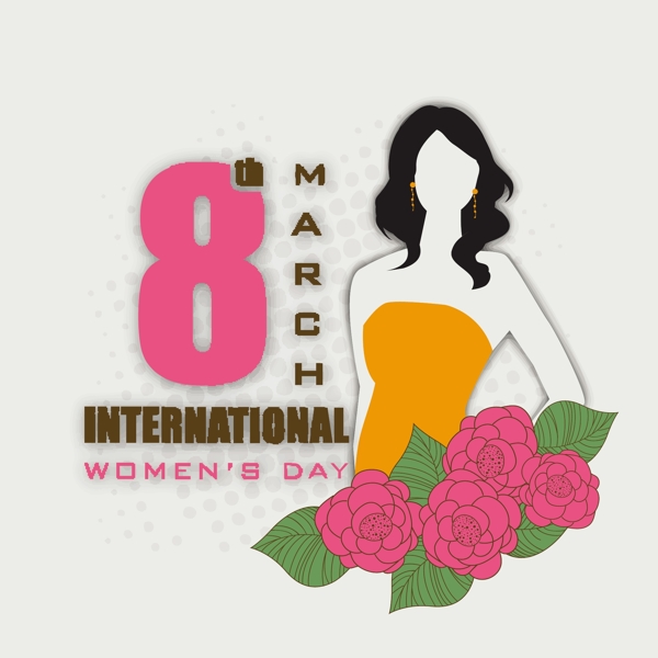 三八婦女節(jié)賀卡或海報與時尚的文本第八三月在時尚的背景設計