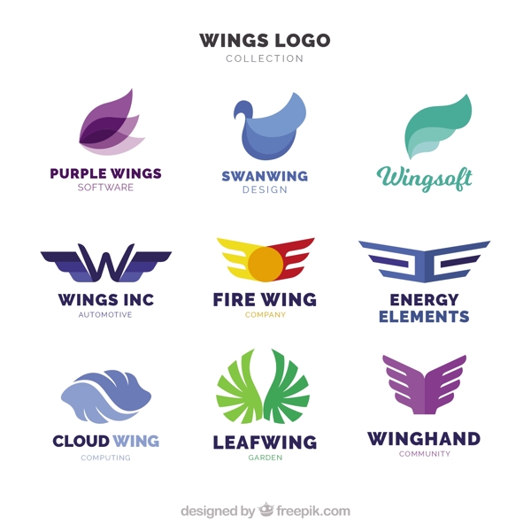 抽象翅膀標志logo矢量素材