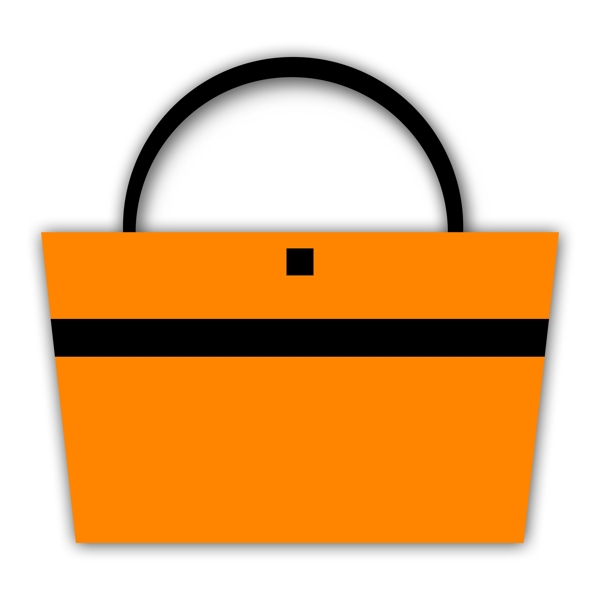 橙色倒梯形隔断色购物袋