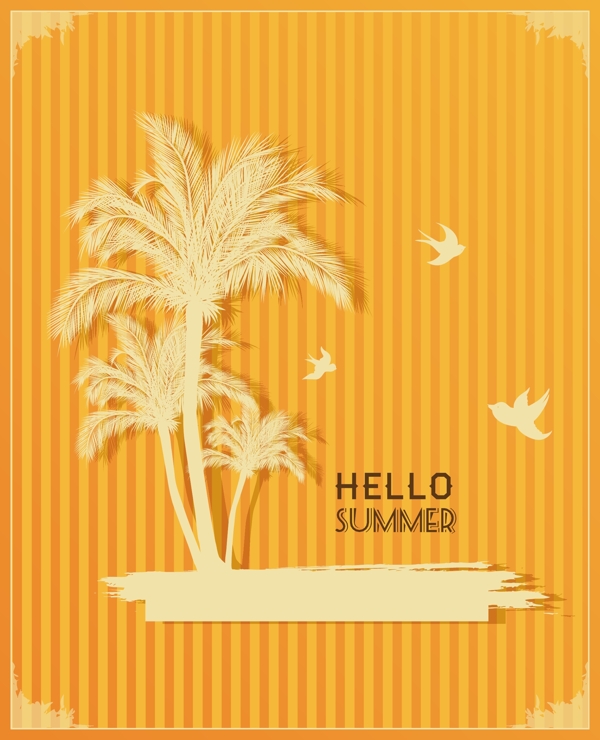 用棕櫚樹夏季矢量插畫