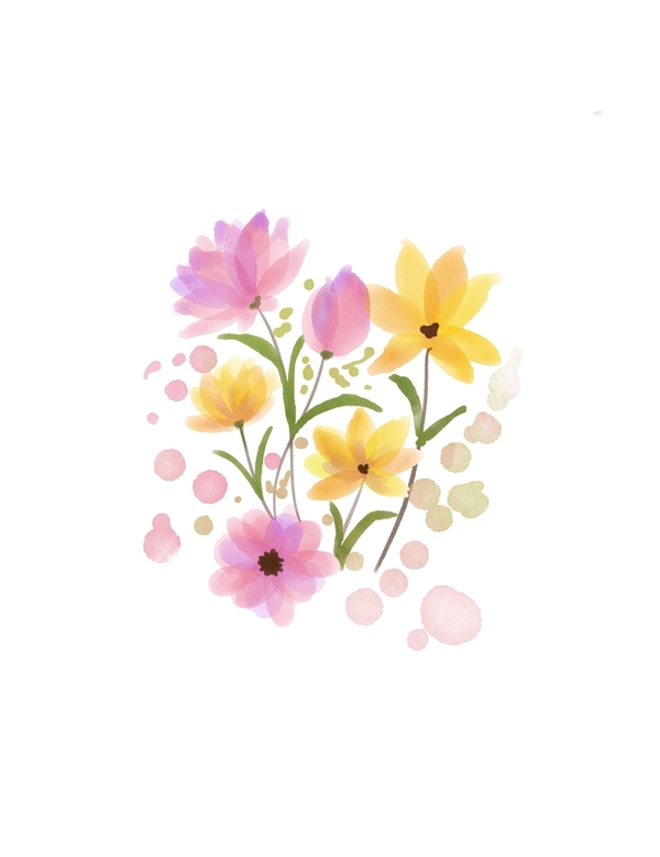 水彩花