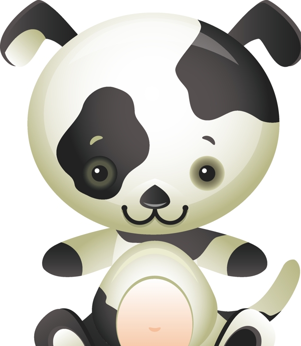 印花矢量圖可愛卡通卡通動物狗十二生肖免費(fèi)素材