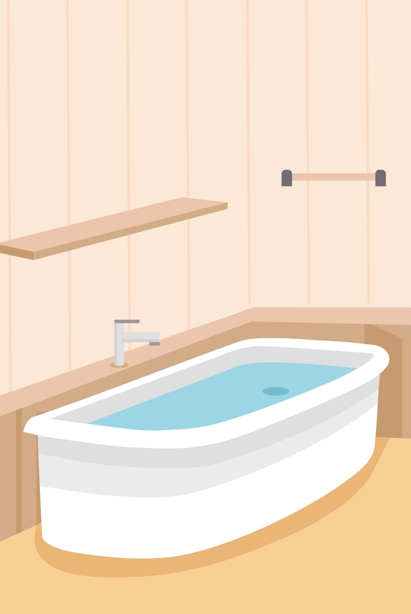 浴缸浴室卡通背景