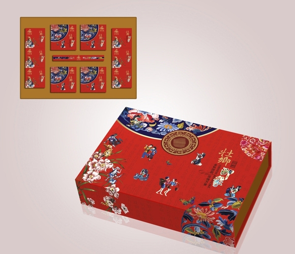 壯鄉(xiāng)印象月餅包裝內(nèi)有展開圖圖片