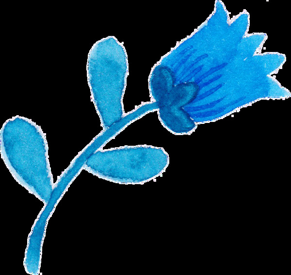 蓝色玫瑰卡通透明素材