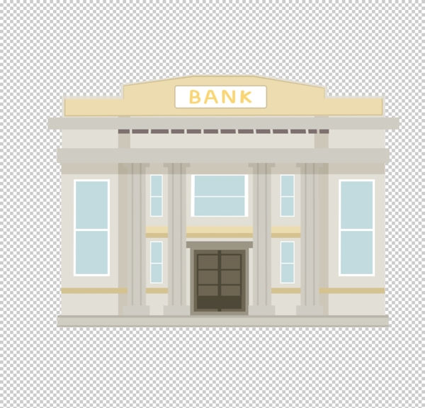银行房子卡通矢量插画素材