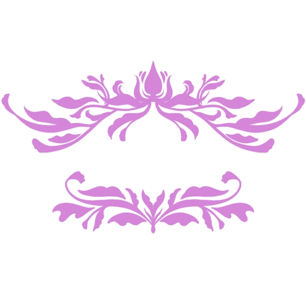 紫色的花纹边框插画