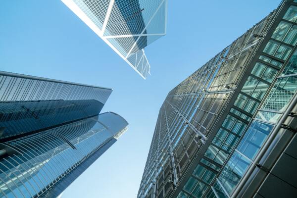 城市建筑企业天空蓝色背景素材