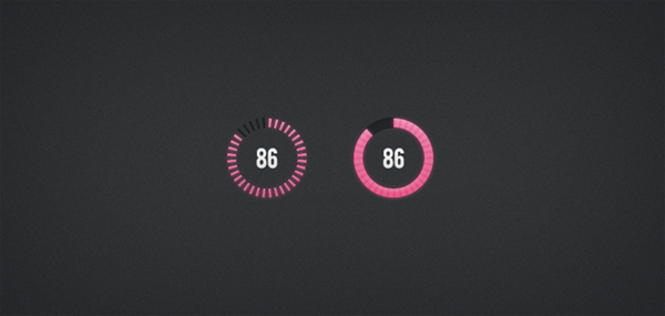 粉色风格手机界面进度显示UI图标