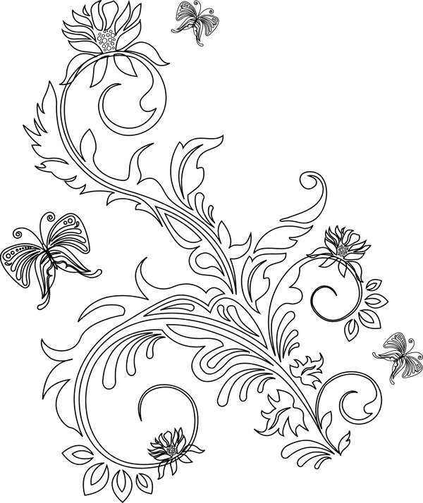 優(yōu)美潮流花紋矢量素材