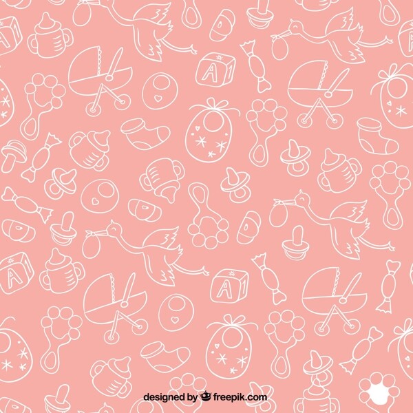 粉红色婴儿淋浴模式