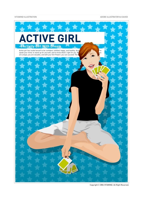 矢量人物活力女孩