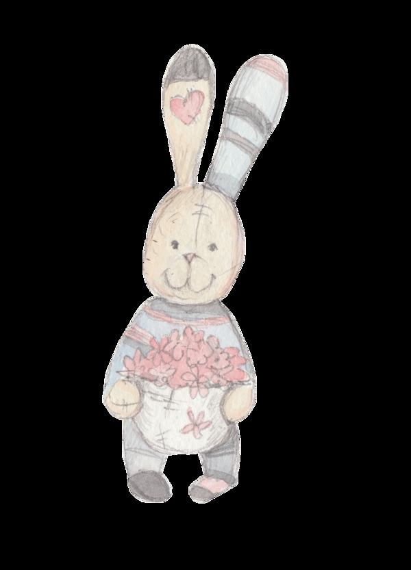 可爱兔子卡通透明素材