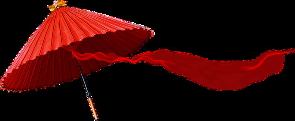 中國(guó)風(fēng)紅傘透明裝飾素材