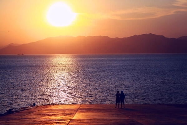 大海夕陽(yáng)黃昏美景圖片