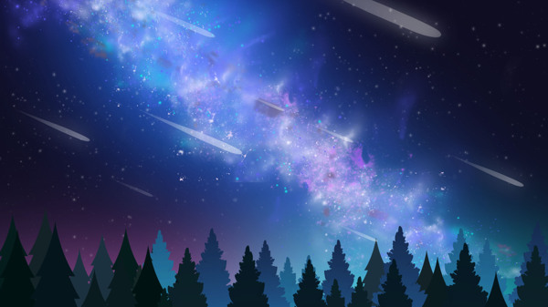 唯美星空樹