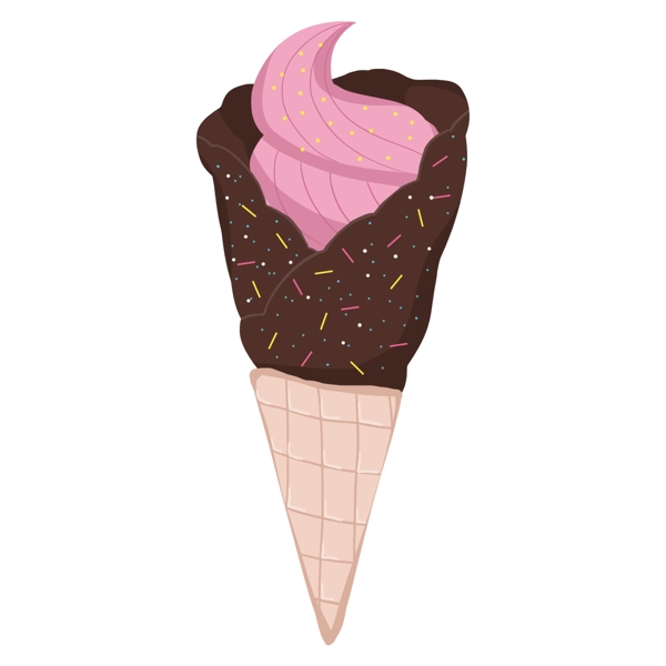 紫色的冰淇淋插画