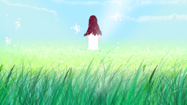 原創(chuàng)插畫夏季與女孩