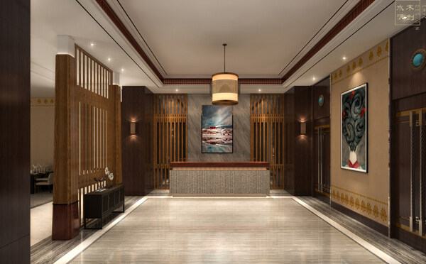 成都温泉酒店设计酒店服务大厅设计