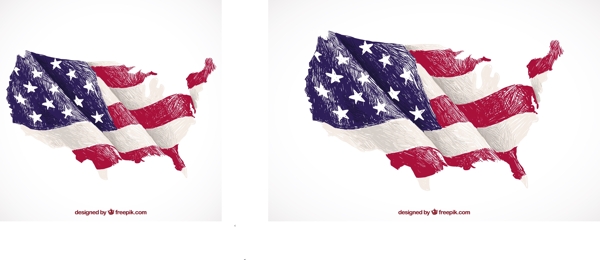 美国地图和国旗装饰背景