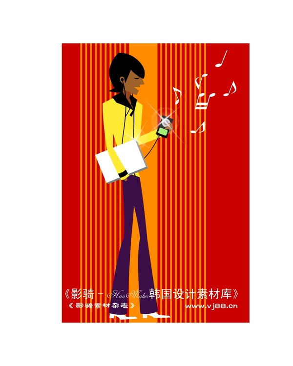 城市時尚生活矢量人物AI0219