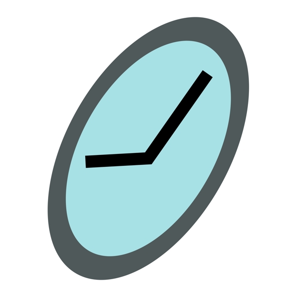 一个圆形的蓝色卡通时钟