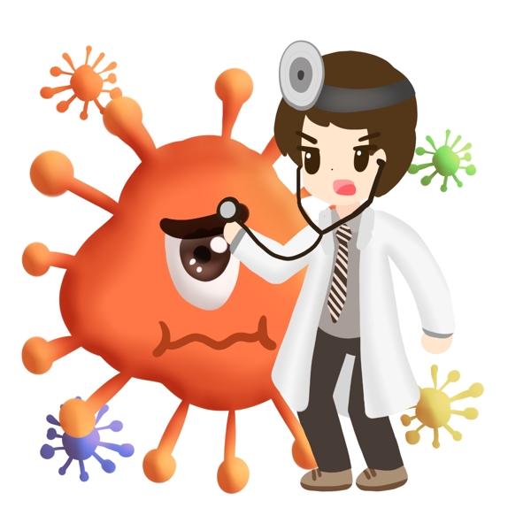 医生医疗橙色病毒细菌