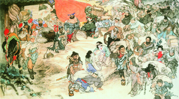 瓦崗軍開(kāi)倉(cāng)散糧圖圖片