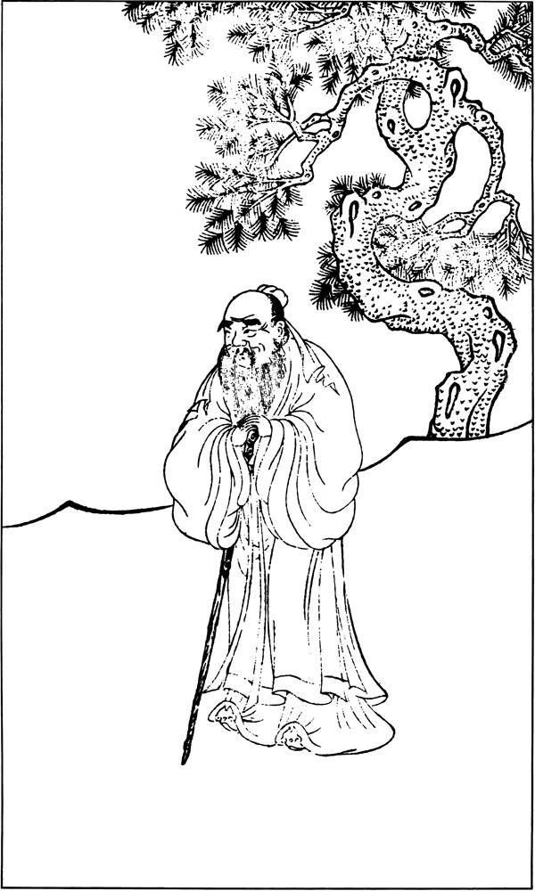 古版畫教化類人物畫矢量EPS格式0344