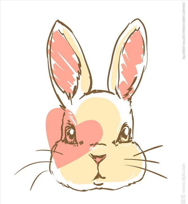 卡通兔子头像矢量图下载