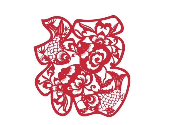 節(jié)日紅色福字剪紙