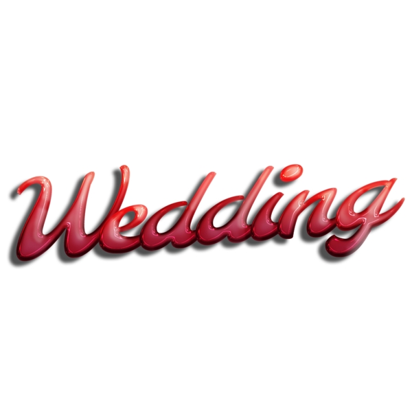 闪亮的红色婚礼字体设计