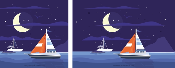 夜背景海上有船