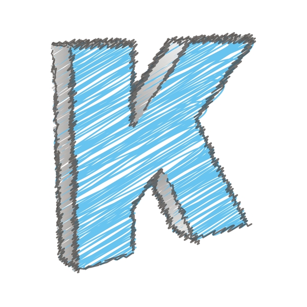 涂鴉K字母矢量