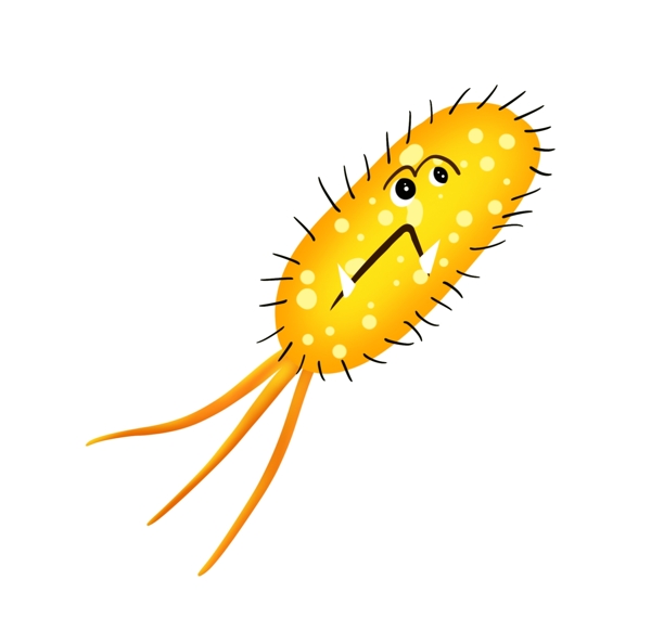 红色的尾巴细菌插画