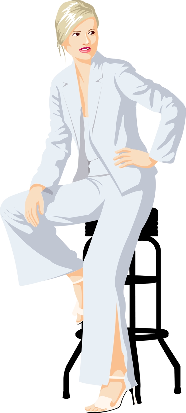 插畫時尚美女百態(tài)美女圖片