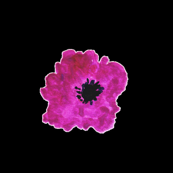 时尚紫色花卉卡通透明素材