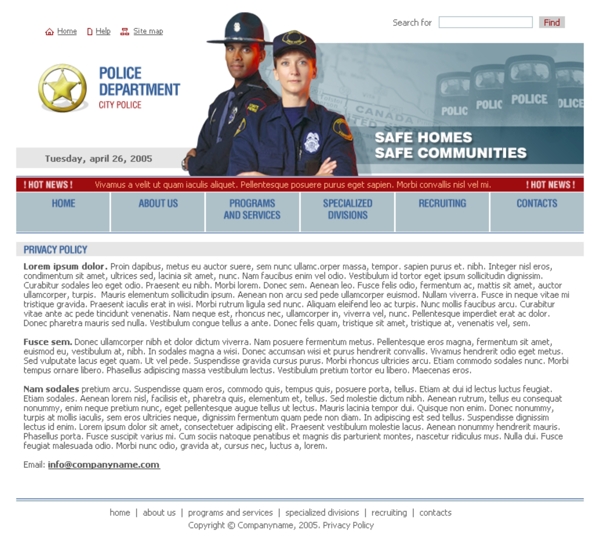 警察局網(wǎng)站模板