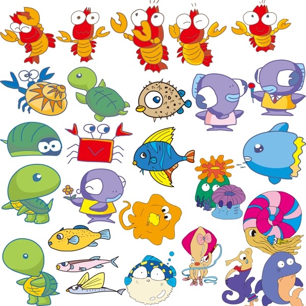 五顏六色的海洋生物