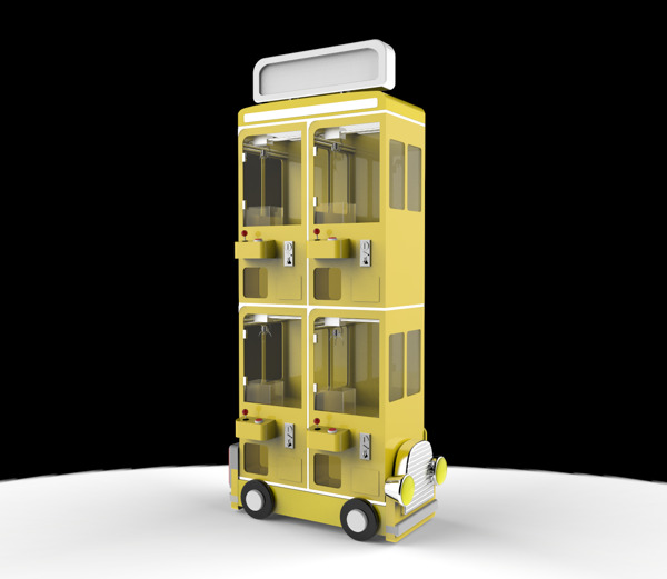 黄色巴士迷你娃娃机3D模型设计